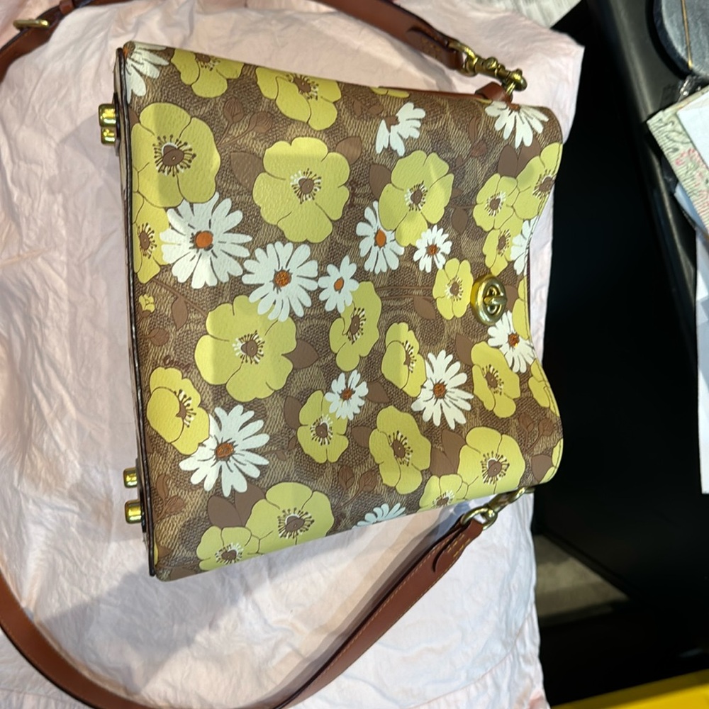 Signature coach flowered Willow crossbody handbag